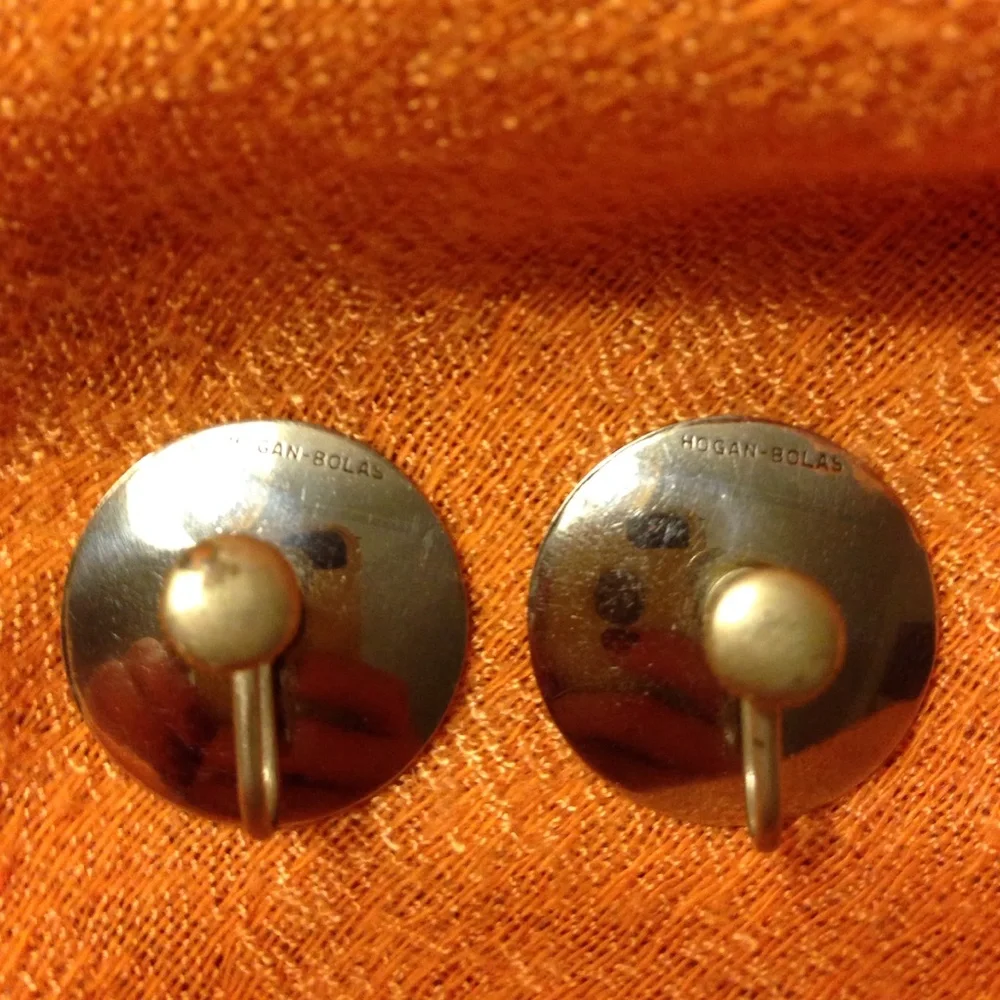 VINTAGE Hogan Bolas Earrings - Orange